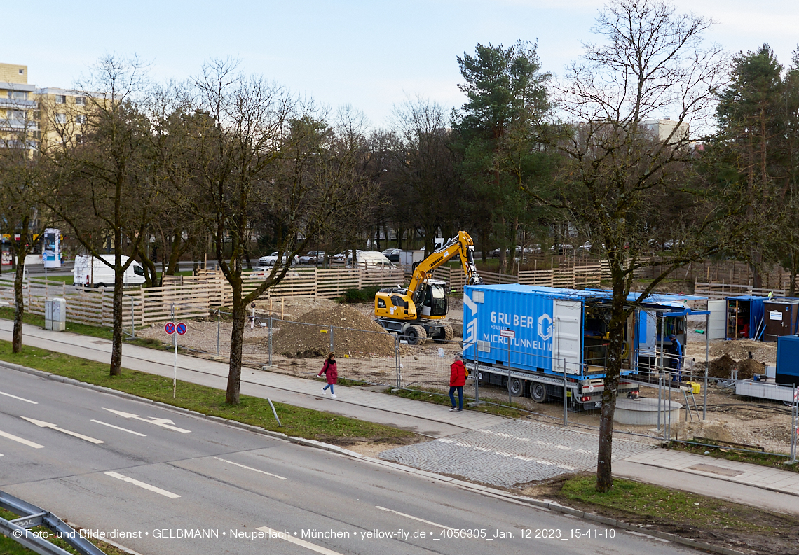 12.01.2023 - Baustelle an der Quiddestraße Haus für Kinder in Neuperlach